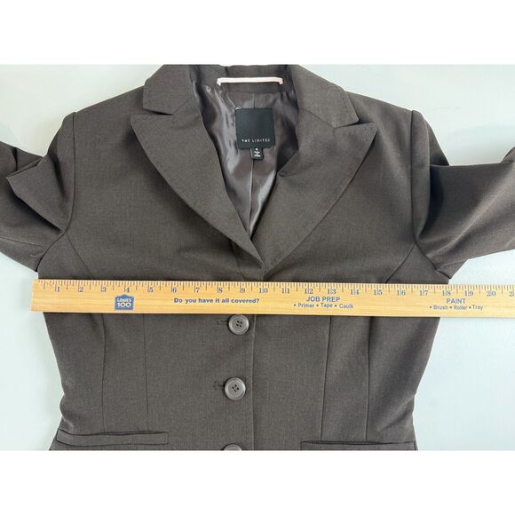 The Limited Women's Dark Brown Blazer Suit Jacket Polyester Rayon Stretch Size 4 - Picture 8 of 12
